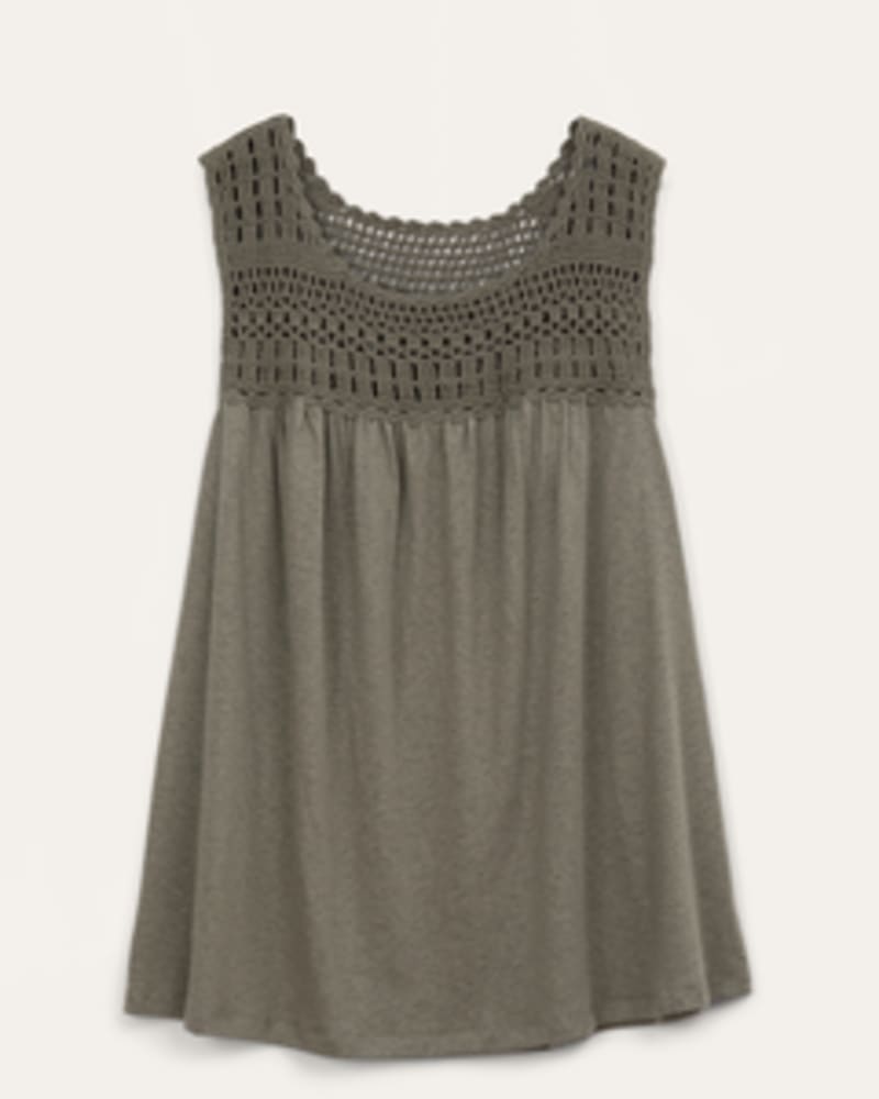 Front of a size 0X Yvonne Embroidered Tank Top in Green by Daniel Rainn. | dia_product_style_image_id:255250